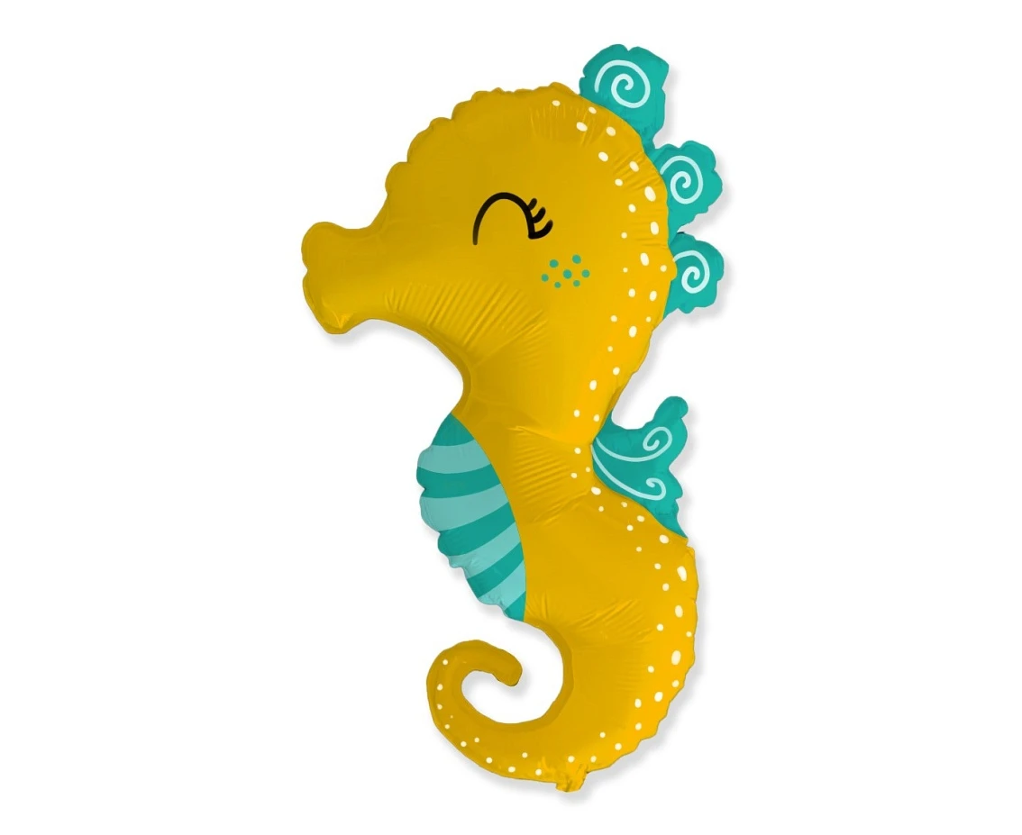 Foil balloon 24" FX - Seahorse,  unpacked (flat)